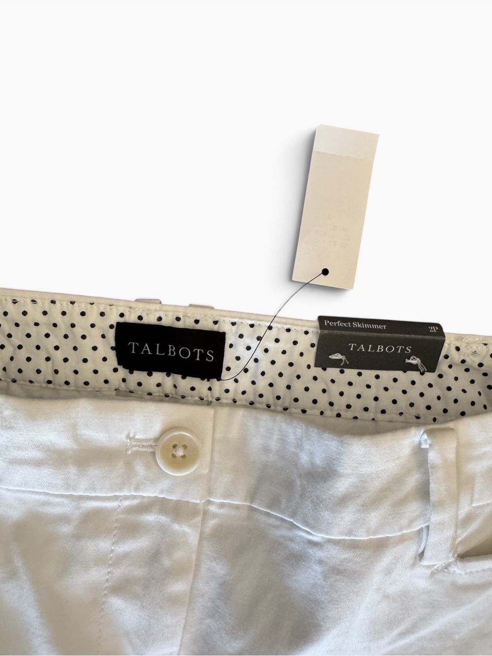 Talbots Perfect Skimmers White Pants NWT - Picture 4 of 6